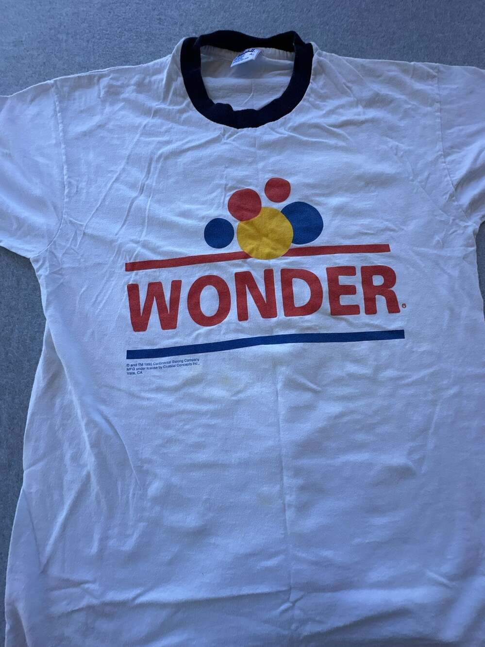 Vintage 1995 Wonder Bread Graphic Ringer T-Shirt White Large View 2